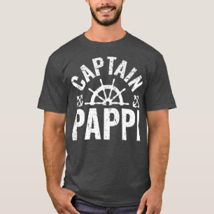 Mens Captain Pappi Boat Owner Lake Boating Father' T-Shirt