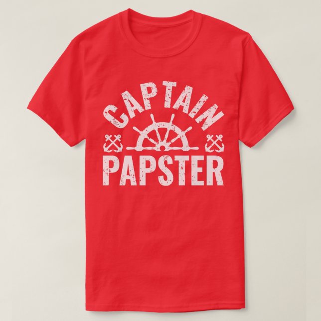 Mens Captain Papster Boat Owner Lake Boating Fathe T-Shirt (Design Front)