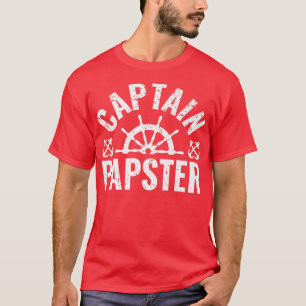 Mens Captain Papster Boat Owner Lake Boating Fathe T-Shirt