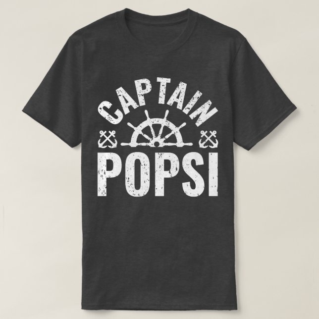 Mens Captain Popsi Boat Owner Lake Boating Father' T-Shirt (Design Front)