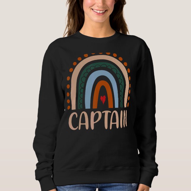 Mens Captain Rainbow Boho Rainbow Captain Cool Dad Sweatshirt (Front)