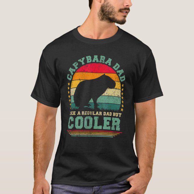 Mens Capybara Dad Like A Regular Dad But Cooler Fa T-Shirt (Front)