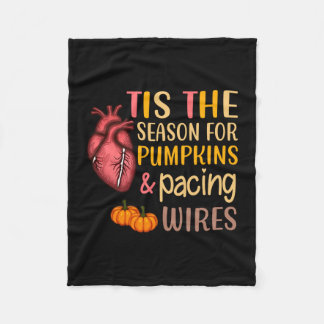 Mens cardiac heart nurse fall autumn pumpkin fleece blanket