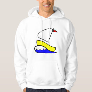 Mens Cartoon Sail Boat Sweater