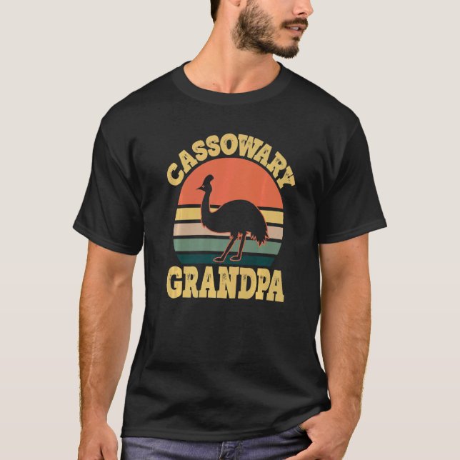 Mens Cassowary Grandpa Cute Cassowary Family Party T-Shirt (Front)