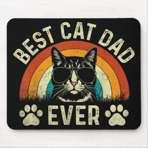 Mens Cat Dad Best Cat Dad Ever Funny Cat Daddy Vin Mouse Pad