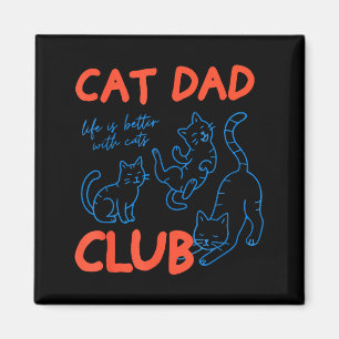 Mens Cat Dad Club Funny Cat Meme Fathers Day Cat L Magnet