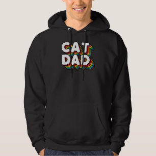 Mens Cat Dad Ever Daddy Father's Day Vintage Cat Hoodie