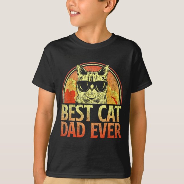 Mens Cat Dad Ever Funny Cat Dad Shirt Father's Day (Front)
