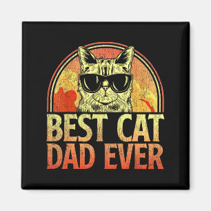Mens Cat Dad Ever Funny Cat Dad Shirt Father's Day Magnet