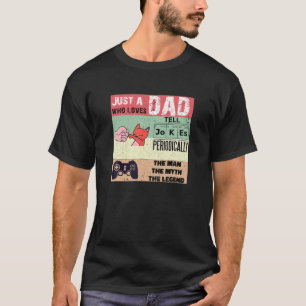 Men's Cat Dad Gamer Dad Guitar Dad Tell Jokes Peri T-Shirt