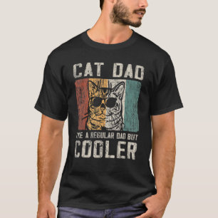 Mens Cat Dad Like A Regular Dad But Cooler Retro T-Shirt