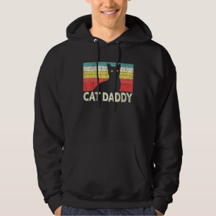 Mens Cat Daddy Black Cat Owner Cat Dad Hoodie
