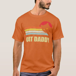 Mens Cat Daddy Funny Vintage Style Cat Retro Distr T-Shirt