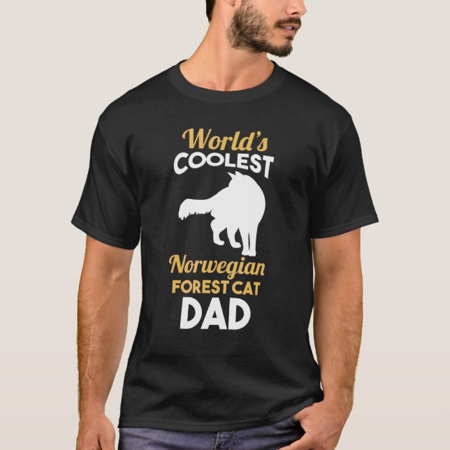 Mens Cat Father Norwegian Forest Dad T-Shirt (Front)