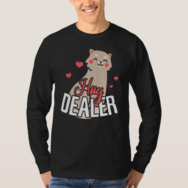 Mens Cat Hug Dealer T-Shirt (Front)