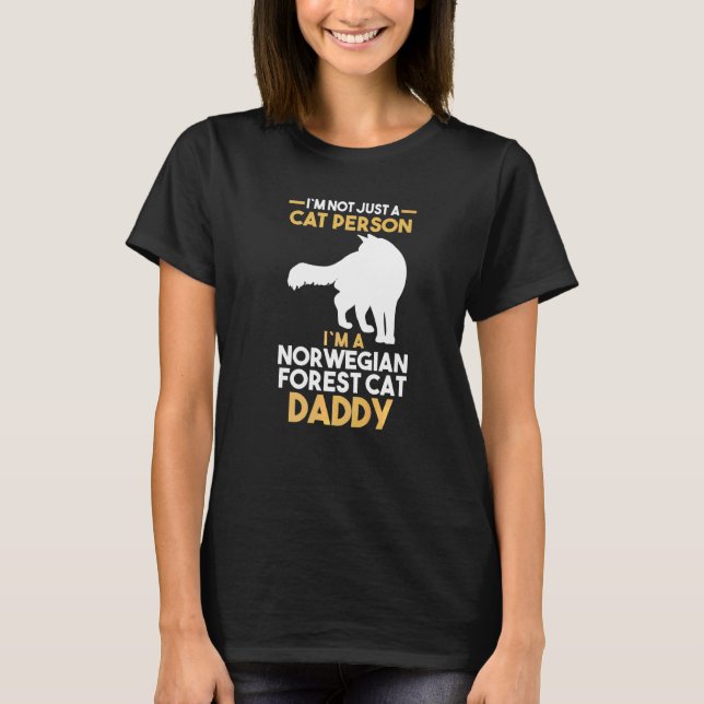 Mens Cat Owner Norwegian Forest Daddy T-Shirt (Front)
