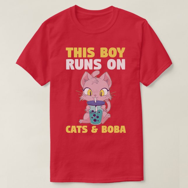 Mens Cats Bubble Tea  1434 T-Shirt (Design Front)