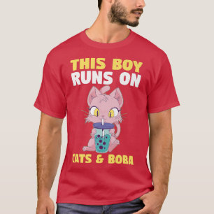 Mens Cats Bubble Tea 1434 T-Shirt
