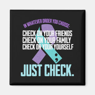 Mens Check Family Friends Prevention Month Magnet