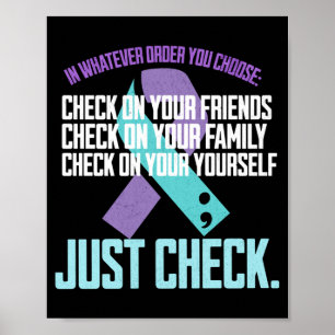 Mens Check Family Friends Prevention Month Poster