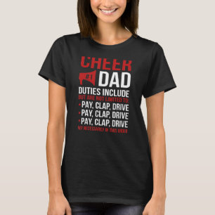 Mens Cheer Dad Duties Cheerleader Father Cheerlead T-Shirt