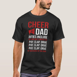 Mens Cheer Dad Duties Cheerleader Father Cheerlead T-Shirt