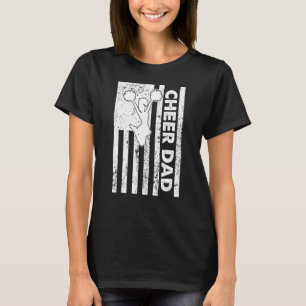 Mens Cheer Dad Vintage American Flag Father Cheerl T-Shirt