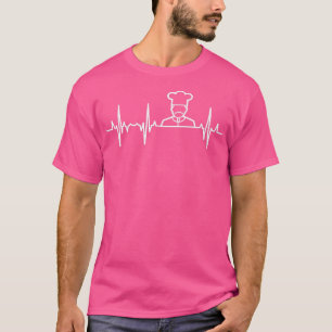 Mens Chef Cook Heartbeat Cooking Pulse Line T-Shirt