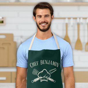 Men's Chef Custom Name Cooking BBQ Apron