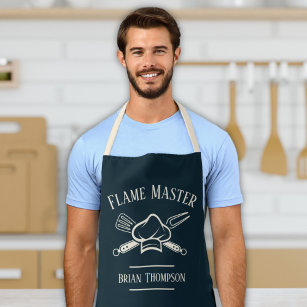 Men's Chef Custom Text and Name Cooking BBQ Apron