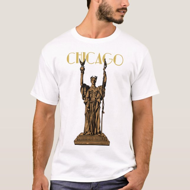 Men's Chicago World's Fair  Statue Of The Republic T-Shirt (Front)