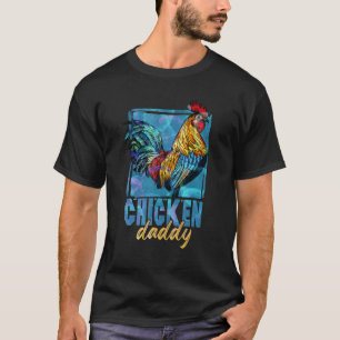 Mens Chicken Daddy  Farmer Chicken T-Shirt