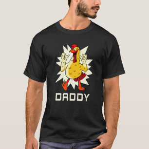 Mens Chicken Daddy Rooster Chicken Graphic I Far T-Shirt