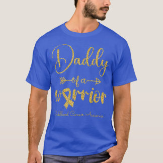 Mens Childhood Cancer Awareness Daddy Of A Warrior T-Shirt
