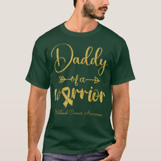 Mens Childhood Cancer Awareness Daddy Of A Warrior T-Shirt
