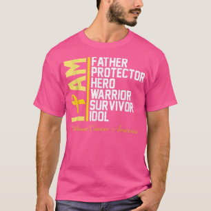 Mens Childhood Cancer Awareness I Am Father Hero T-Shirt