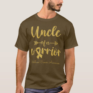 Mens Childhood Cancer Awareness Uncle Of A Warrior T-Shirt