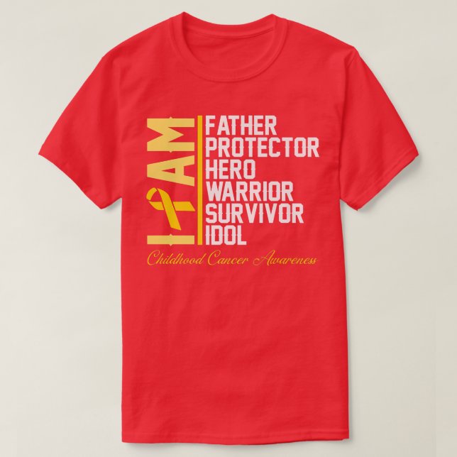 Mens Childhood Cancer AwarenessI Am Father Hero Wa T-Shirt (Design Front)