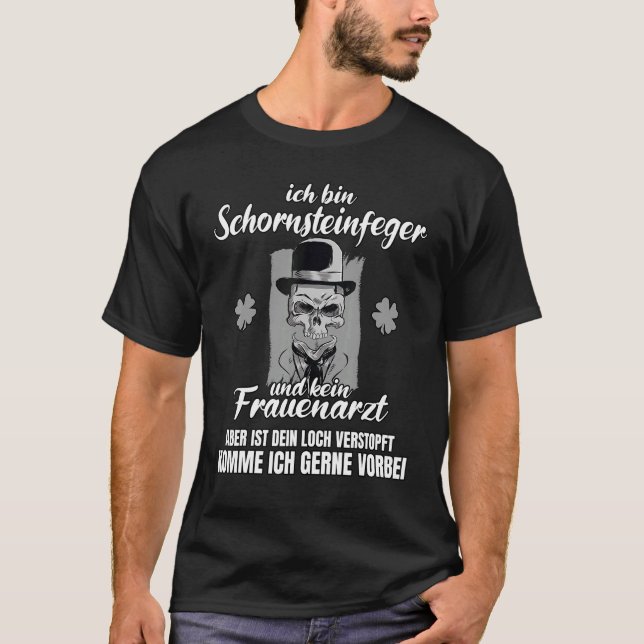 Mens Chimney Sweep  Saying  Skull T-Shirt (Front)