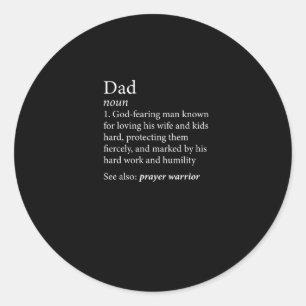 Mens Christian Dad Definition Father's Day Shirt Classic Round Sticker