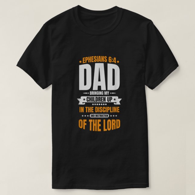 Mens Christian Fathers Day Blessed Dad Ephesians  T-Shirt (Design Front)