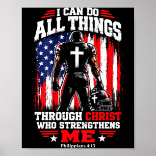 Men's christian football can do things through poster