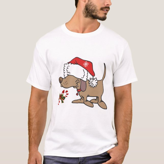 MEN'S *CHRISTMAS* CARTOON "DOGGY" T-SHIRT (Front)