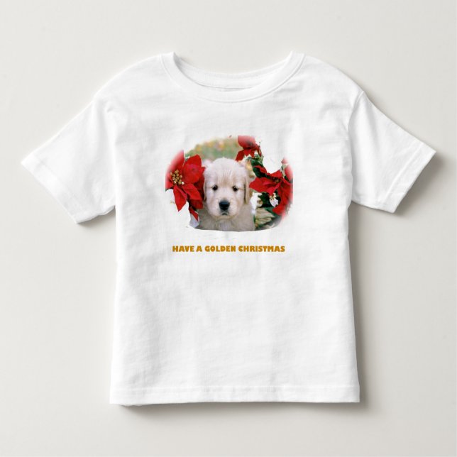 Mens' Christmas Golden Retriever Puppy Shirt (Front)