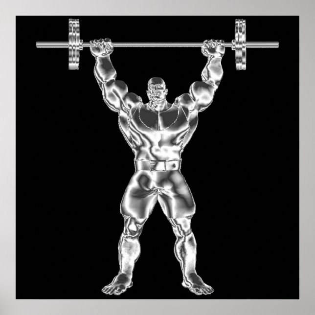 Mens Chrome Powerlifter Poster (Front)