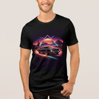 Men's Classic Car  Black  Tri-Blend Shirt