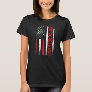 Mens Classic Retro American Flag Motocross Dad Men T-Shirt