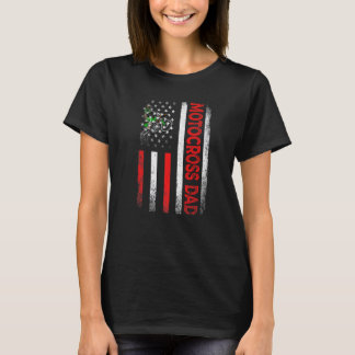Mens Classic Retro American Flag Motocross Dad Men T-Shirt