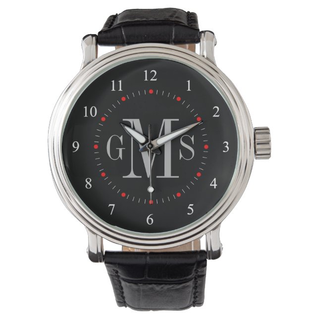 Men's Classy Personalised Monogram Watch (Front)